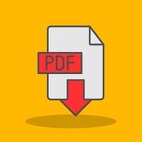 descargar pdf lleno sombra icono vector