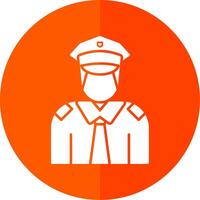 Policeman Glyph Red Circle Icon vector