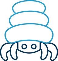 Hermit Crab Line Blue Two Color Icon vector