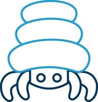 Hermit Crab Line Blue Two Color Icon vector