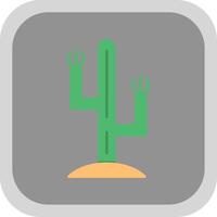 Cactus Flat Round Corner Icon vector