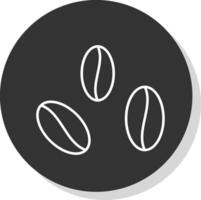 Beans Line Grey Circle Icon vector