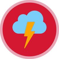 Lightning Flat Multi Circle Icon vector