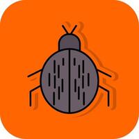 Beetle Filled Orange background Icon vector