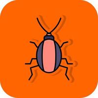 Cockroach Filled Orange background Icon vector