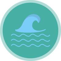 Wave Flat Multi Circle Icon vector