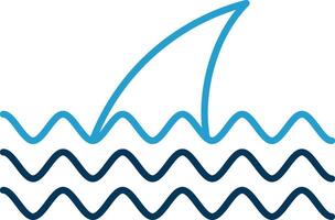 Fins Line Blue Two Color Icon vector