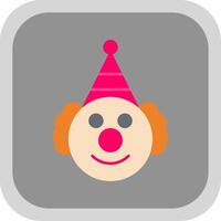 Clown Flat Round Corner Icon vector