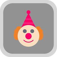 Clown Flat Round Corner Icon vector