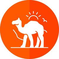 Camel Glyph Red Circle Icon vector