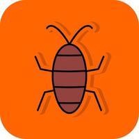 Cicada Filled Orange background Icon vector