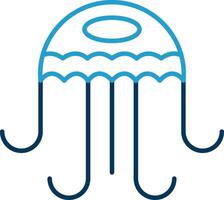 Jellyfish Line Blue Two Color Icon vector