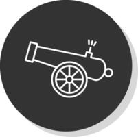 Cannon Line Grey Circle Icon vector