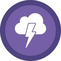 Lightning Glyph Multi Circle Icon vector