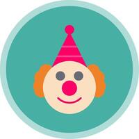 Clown Flat Multi Circle Icon vector