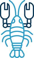 Lobster Line Blue Two Color Icon vector
