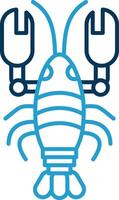 Lobster Line Blue Two Color Icon vector