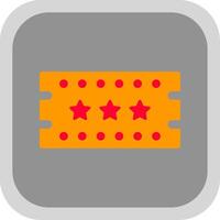 Circus Ticket Flat Round Corner Icon vector