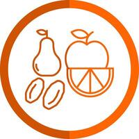 Fruta línea naranja circulo icono vector