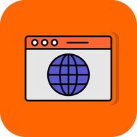 Web Filled Orange background Icon vector