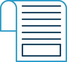 Document Line Blue Two Color Icon vector