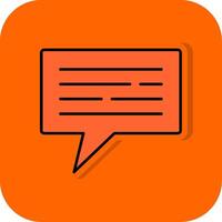 Comment Filled Orange background Icon vector
