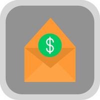 Salary Mail Flat Round Corner Icon vector