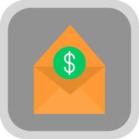 salario correo plano redondo esquina icono vector