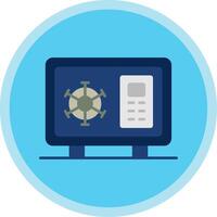 Safe Box Flat Multi Circle Icon vector