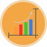 Bar Chart Flat Multi Circle Icon vector