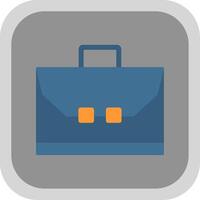 Briefcase Flat Round Corner Icon vector