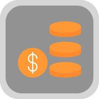 Coin Stack Flat Round Corner Icon vector