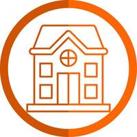 casa línea naranja circulo icono vector