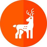 Reindeer Glyph Red Circle Icon vector