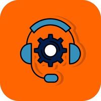 Technical Support Filled Orange background Icon vector