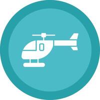 Helicopter Glyph Multi Circle Icon vector