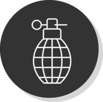 Grenade Line Grey Circle Icon vector