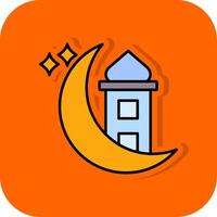 Ramadan Filled Orange background Icon vector