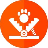 Bear Trap Glyph Red Circle Icon vector