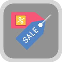 Sales Flat Round Corner Icon vector