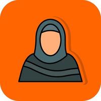 Moslem Woman Filled Orange background Icon vector