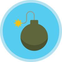 Bomb Flat Multi Circle Icon vector