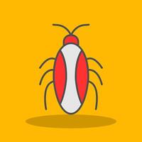 cucaracha lleno sombra icono vector