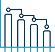 Bar Graph Line Blue Two Color Icon vector