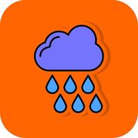 Rainy Filled Orange background Icon vector