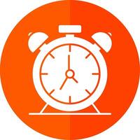 Alarm Clock Glyph Red Circle Icon vector