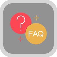 Question Flat Round Corner Icon vector