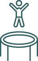 Trampoline Line Gradient Round Corner Icon vector
