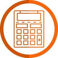 Calculator Line Orange Circle Icon vector