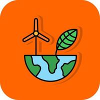 ecología lleno naranja antecedentes icono vector